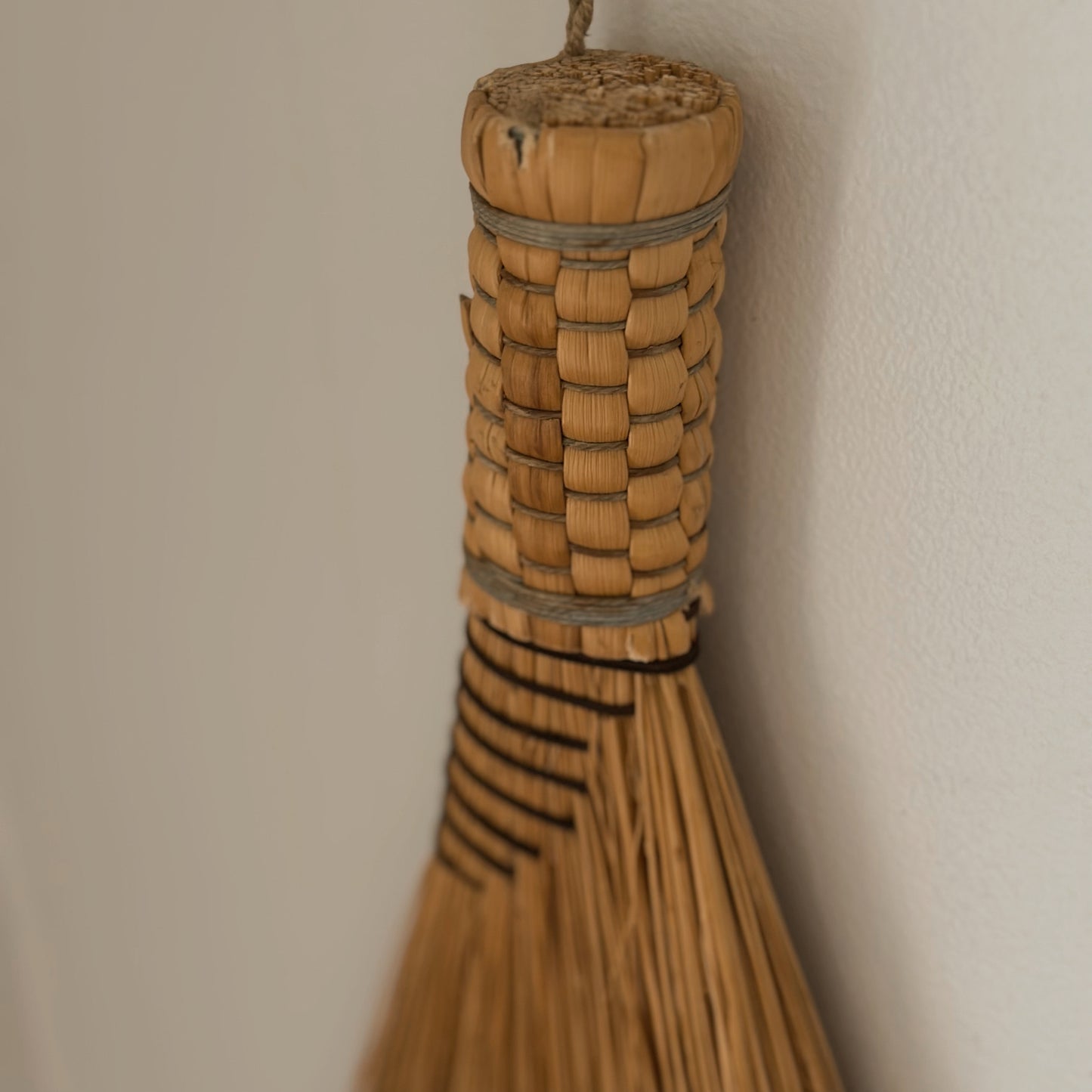 Handmade Natural Straw Hearth Broom | Vintage