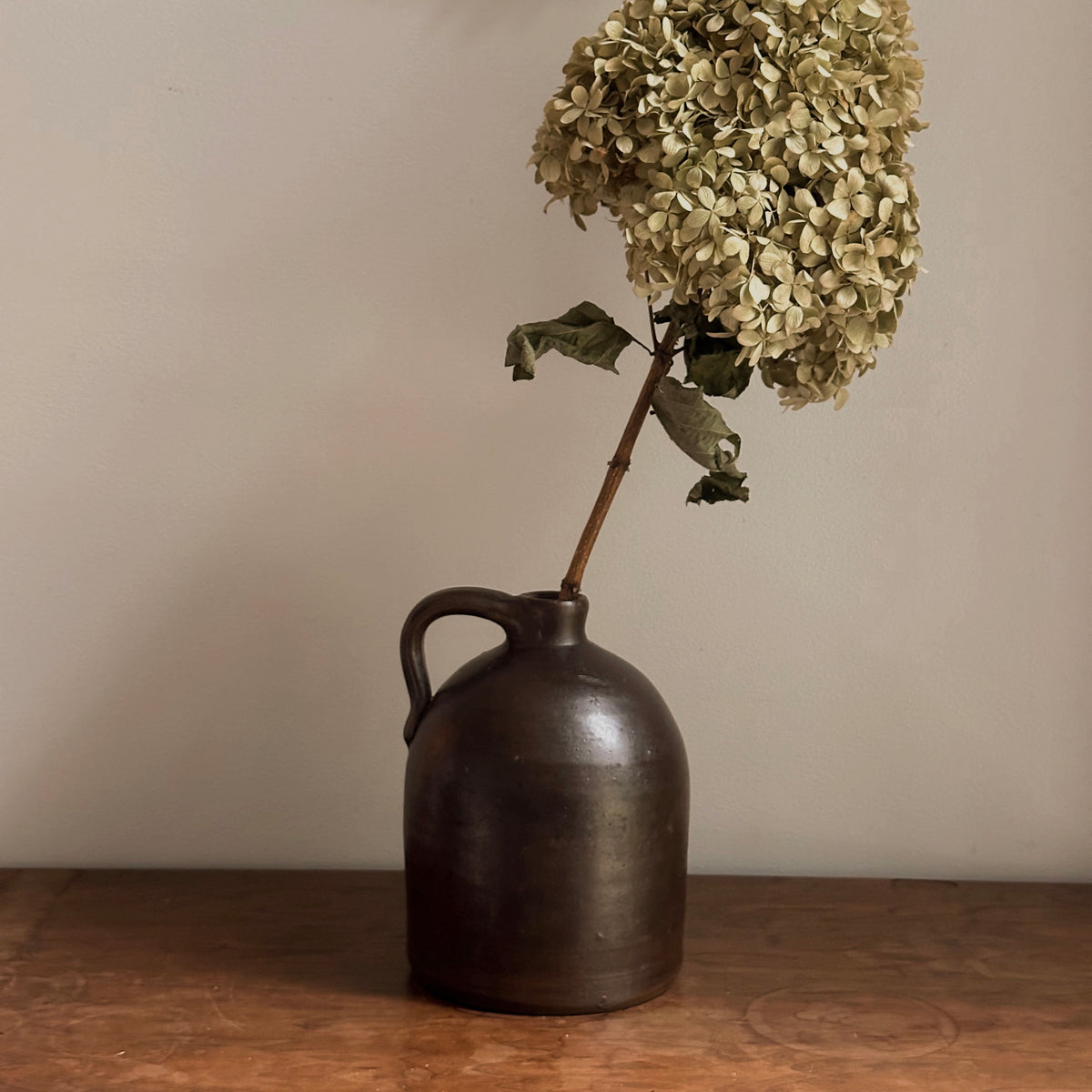 Dark Espresso Stoneware Jug + Vase | Vintage