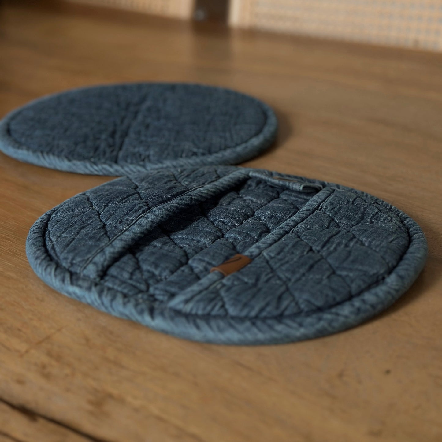 Quilted Denim Pot Holders | Set of Two