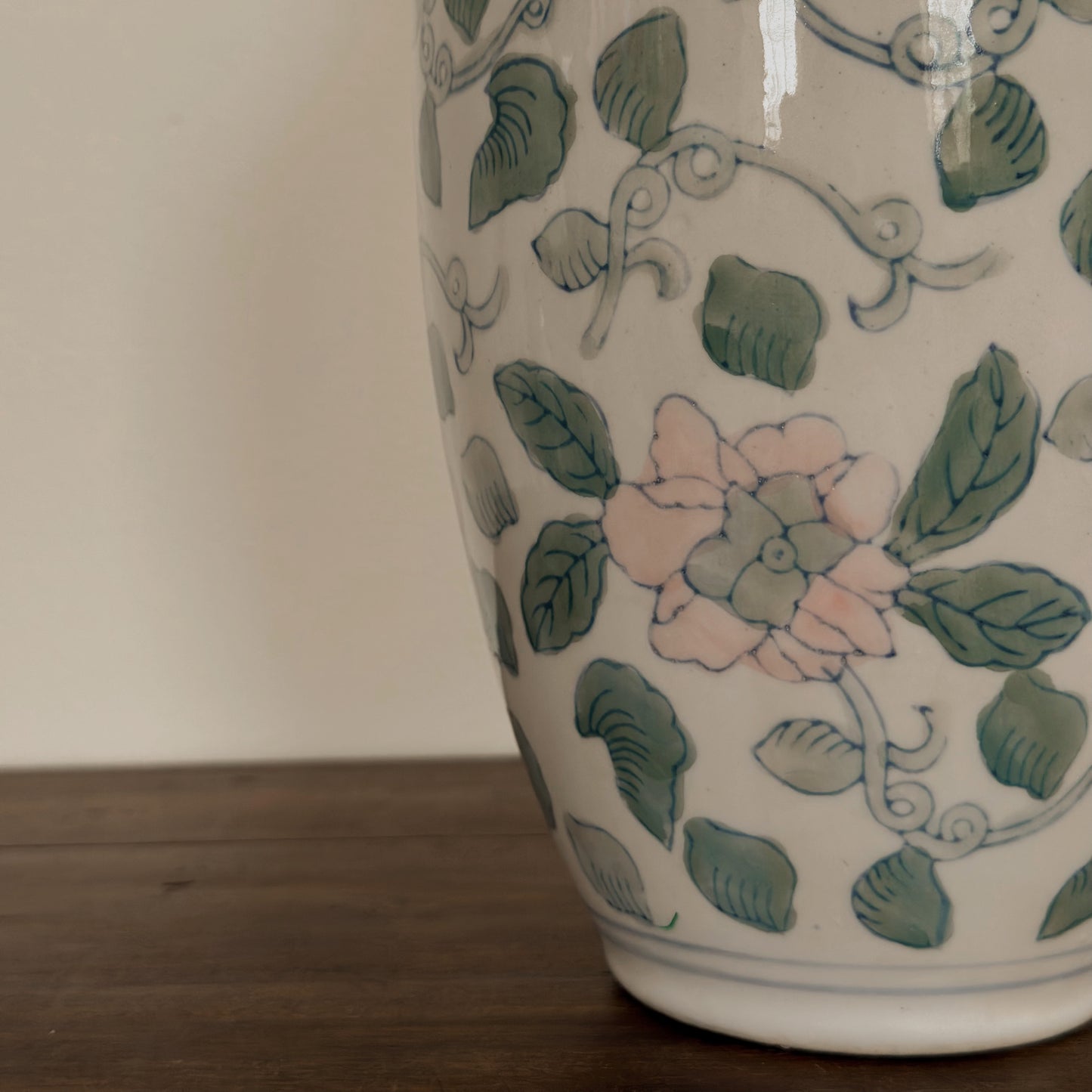Vintage Pastel Floral Porcelain Vase
