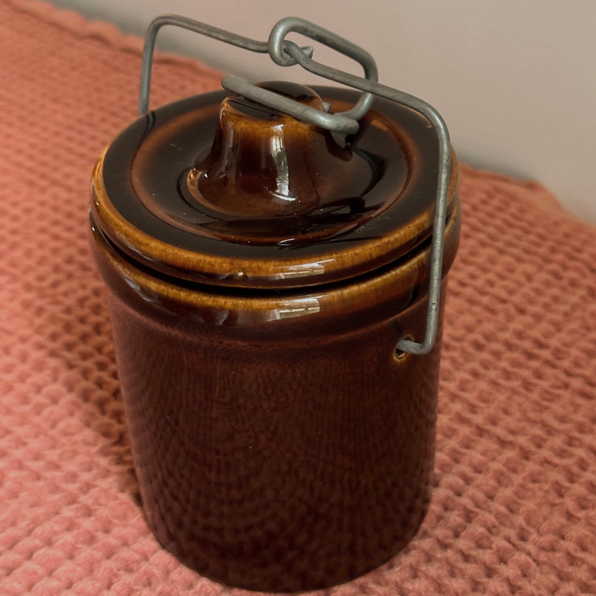 Wire-Bail Glazed Stoneware Crock & Storage Jar | Vintage
