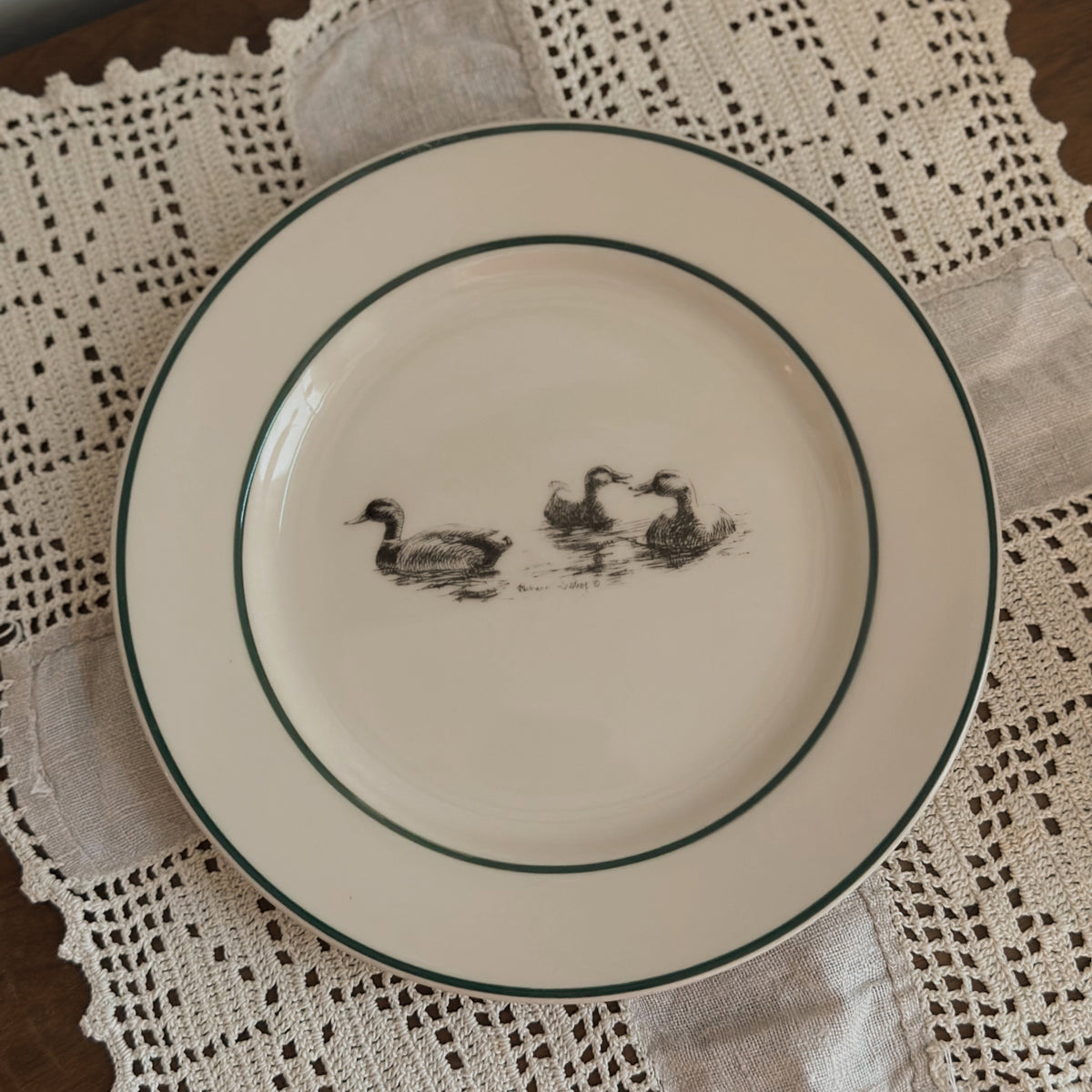 1982 Vintage "Mallards" Waterfowl Stoneware | Richard E. Bishop Dishware (Sold Individually)
