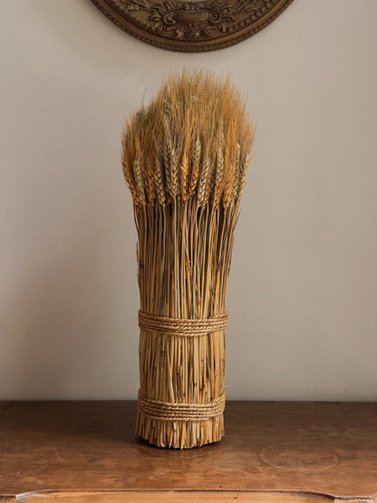 Self-Standing Dried Wheat Sheaf Harvest Bundle
