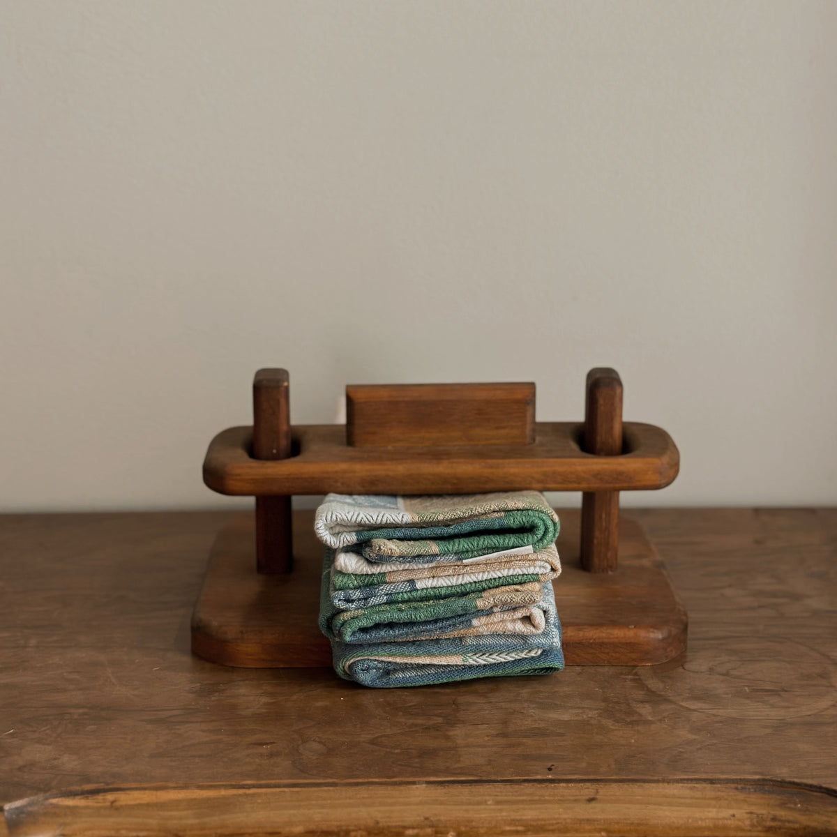 Mid-Century Wooden Flat Napkin Holder | Vintage