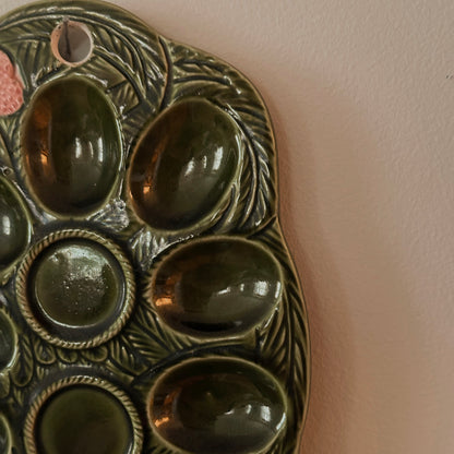 Ceramic Rooster Deviled Egg Platter | Vintage