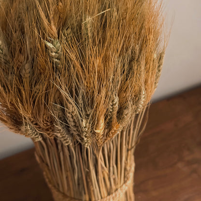 Self-Standing Dried Wheat Sheaf Harvest Bundle