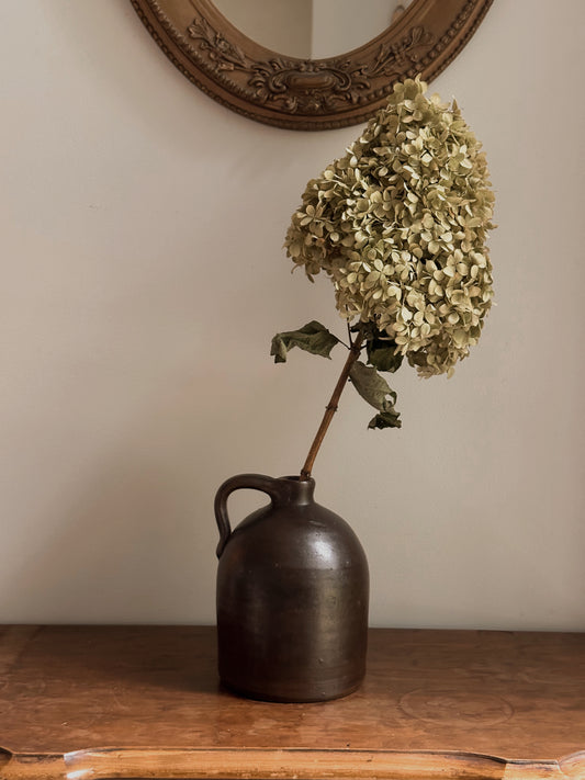 Dark Espresso Stoneware Jug + Vase | Vintage