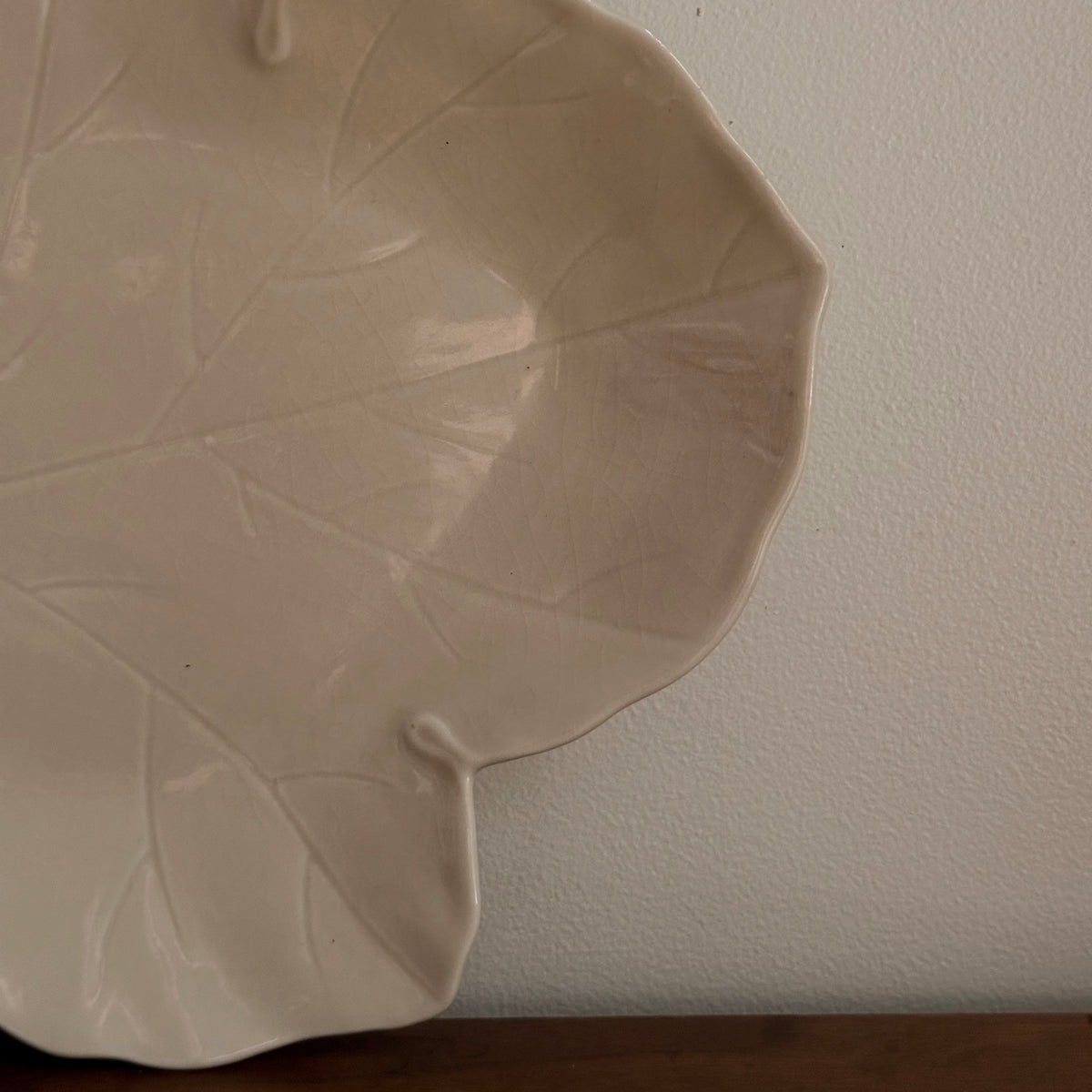 Off-White Ceramic Leaf Trays | Vintage | Various Sizing