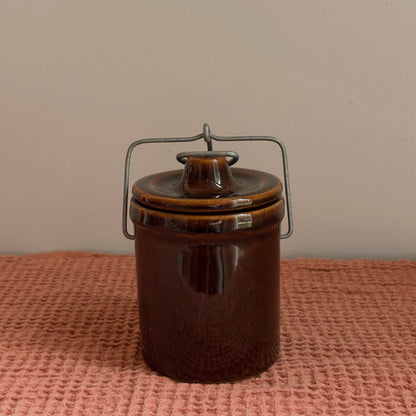 Wire-Bail Glazed Stoneware Crock & Storage Jar | Vintage