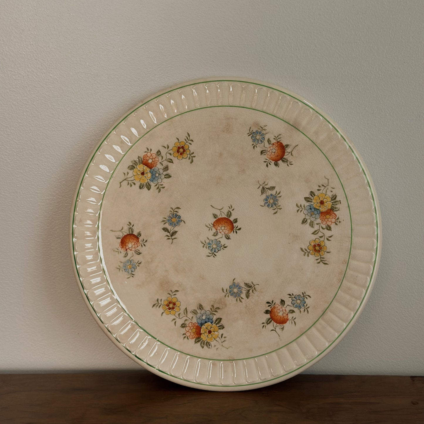 Hand-Painted Floral Cake Plate | Vintage