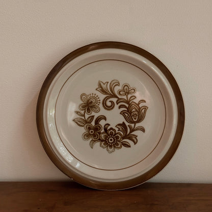 Brown Monterrey Floral Stoneware Plate | Vintage