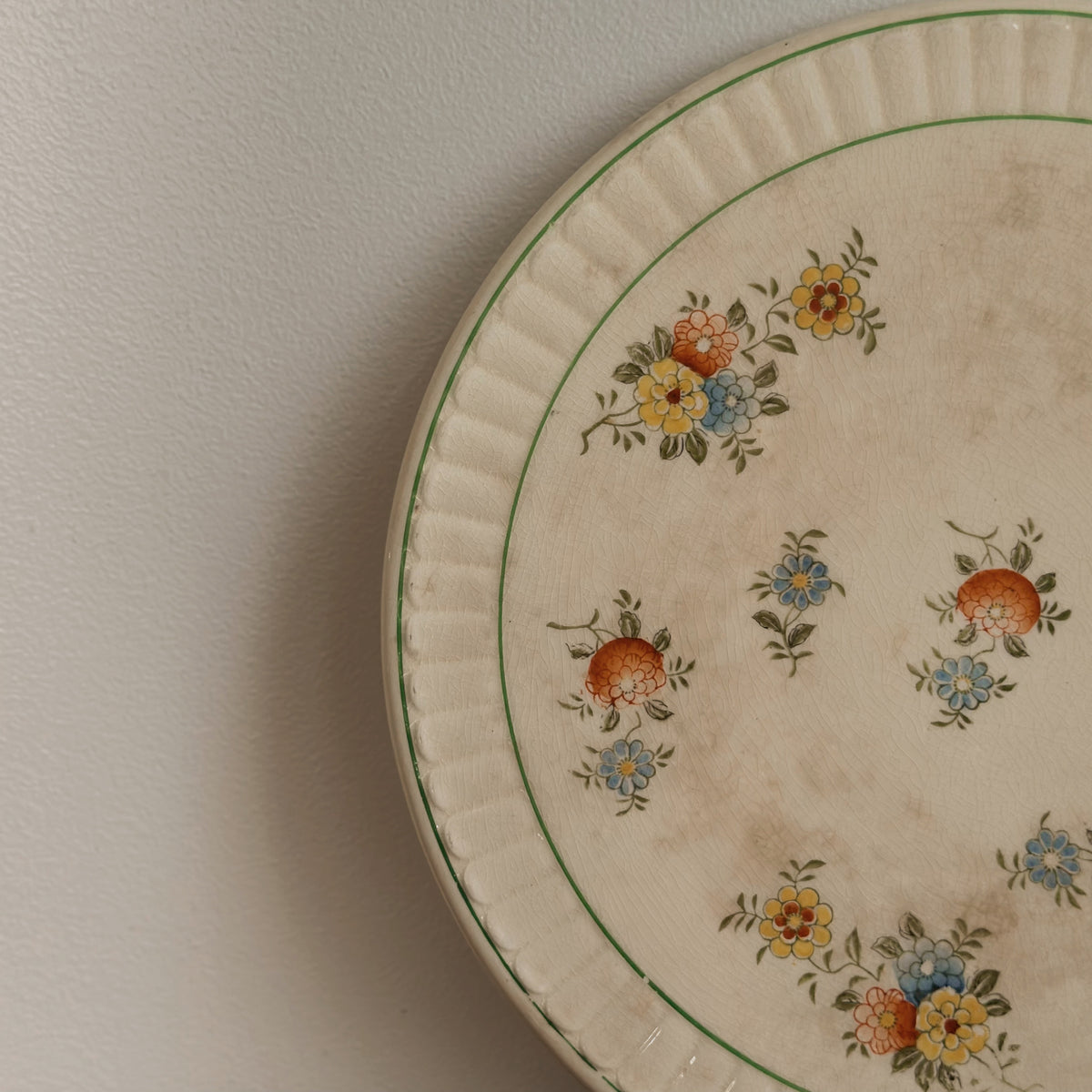 Hand-Painted Floral Cake Plate | Vintage