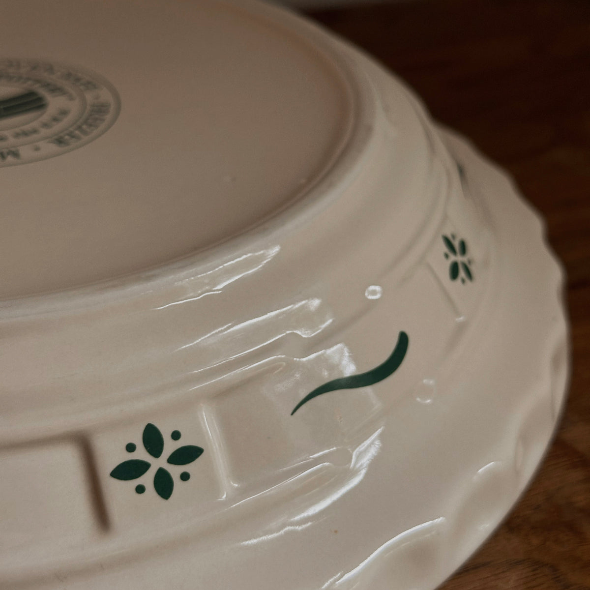 Longaberger Pottery 10" Woven Traditions Heritage Green Pie Baking Plate | Vintage