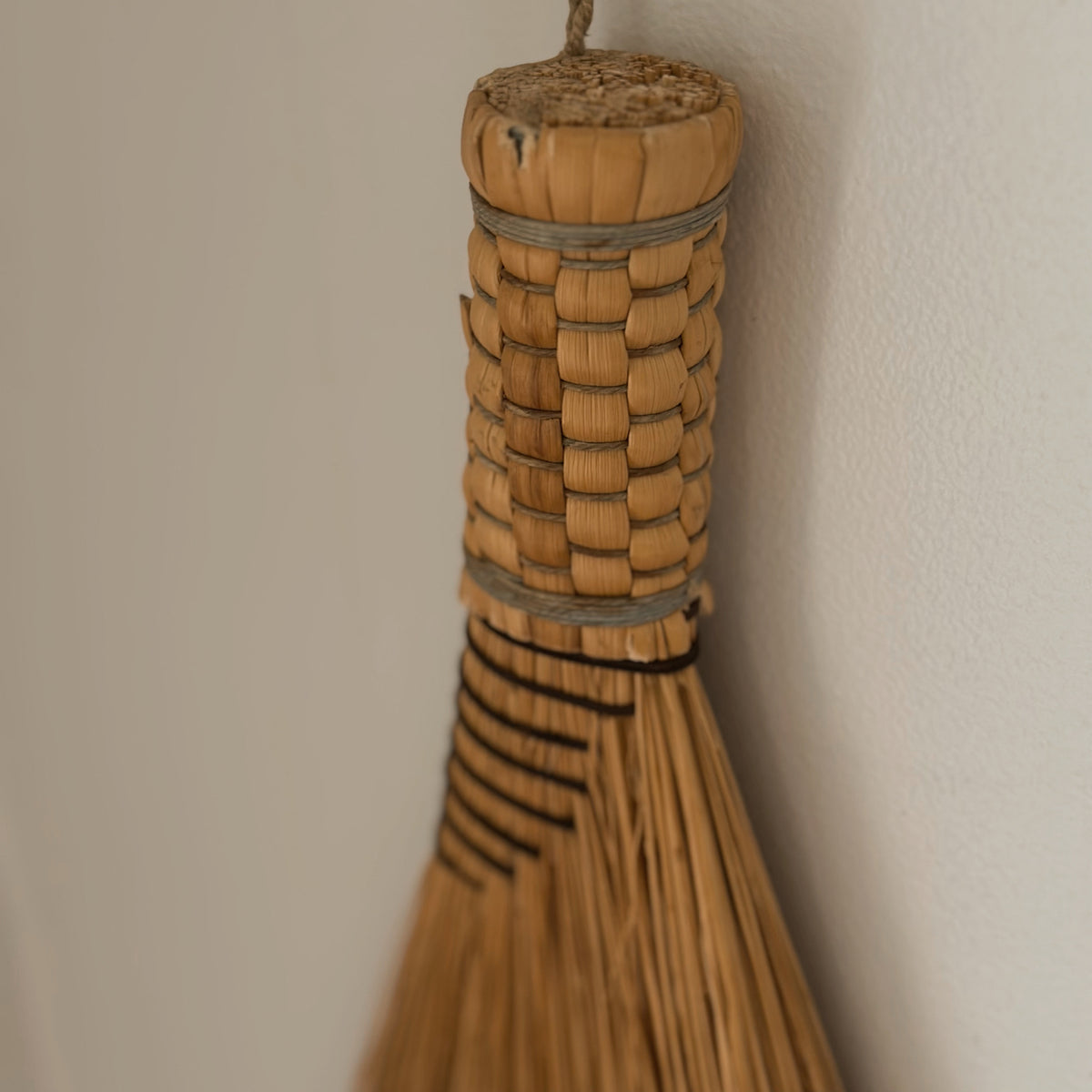 Handmade Natural Straw Hearth Broom | Vintage