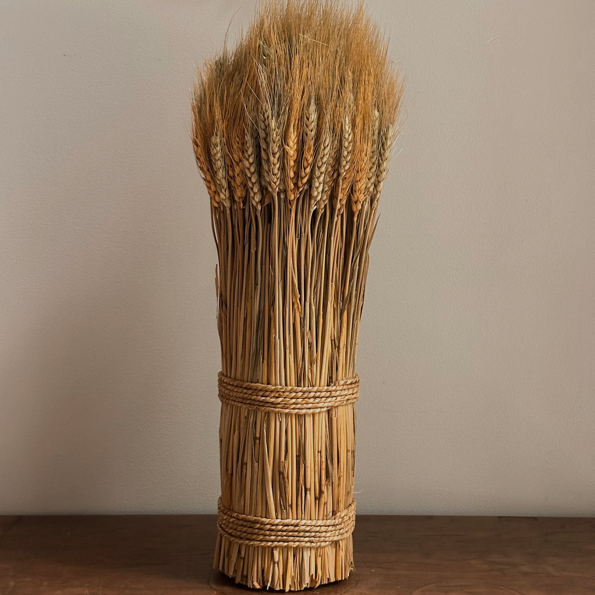 Self-Standing Dried Wheat Sheaf Harvest Bundle
