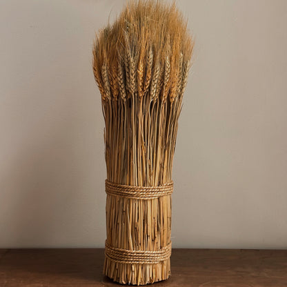 Self-Standing Dried Wheat Sheaf Harvest Bundle