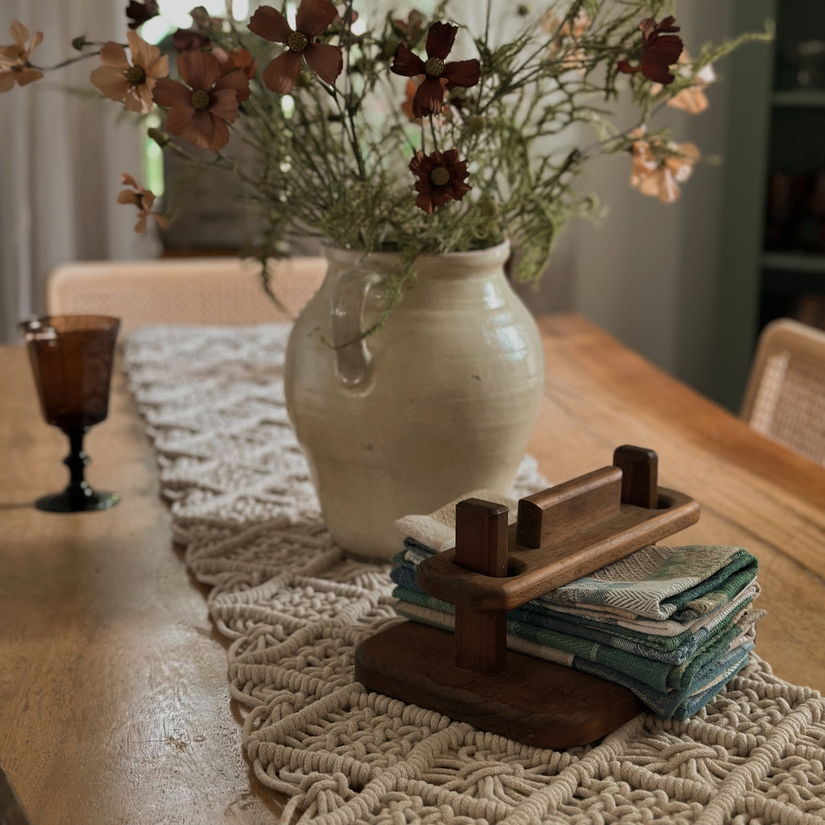 Mid-Century Wooden Flat Napkin Holder | Vintage