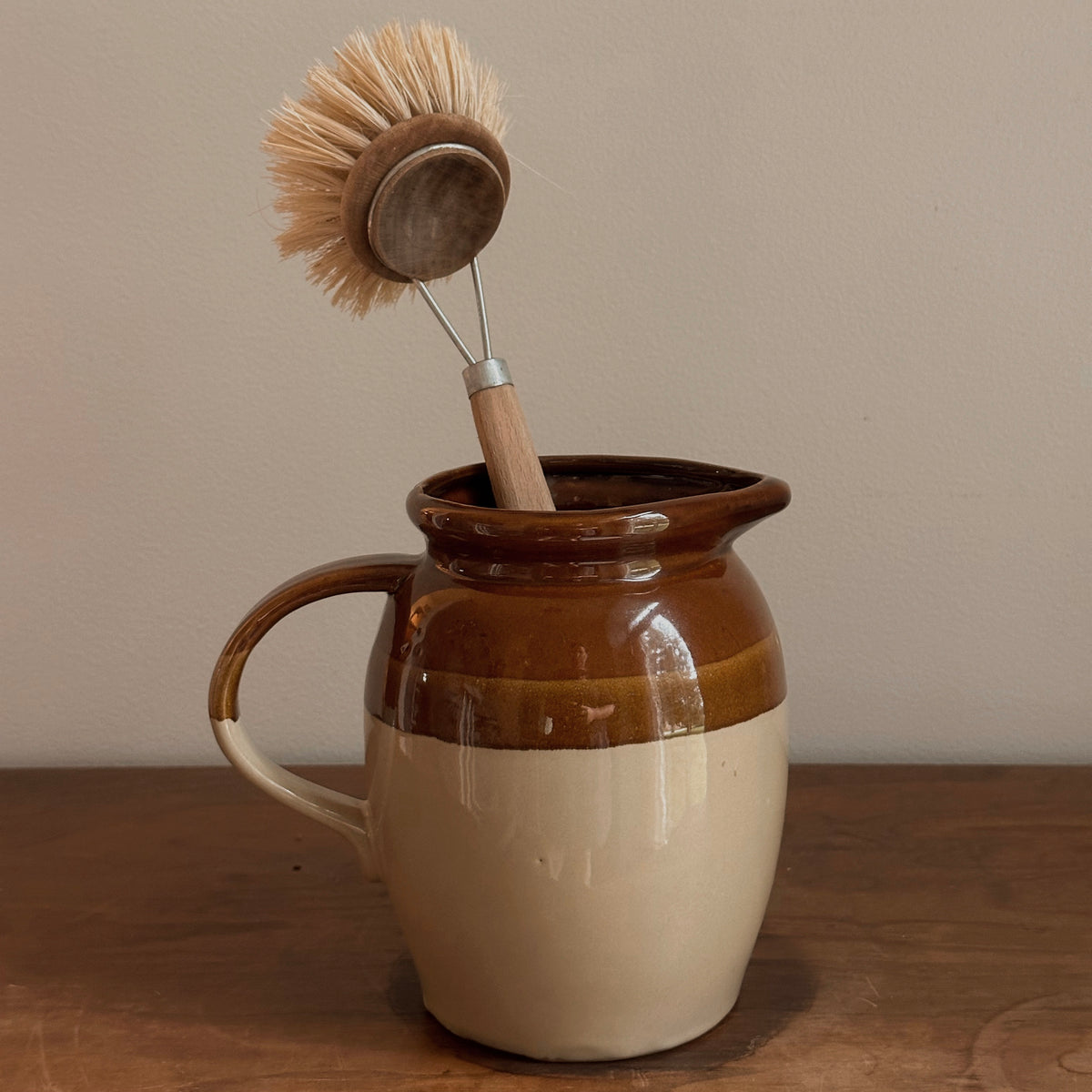 Two-Tone Glazed Stoneware Pitcher | Vintage