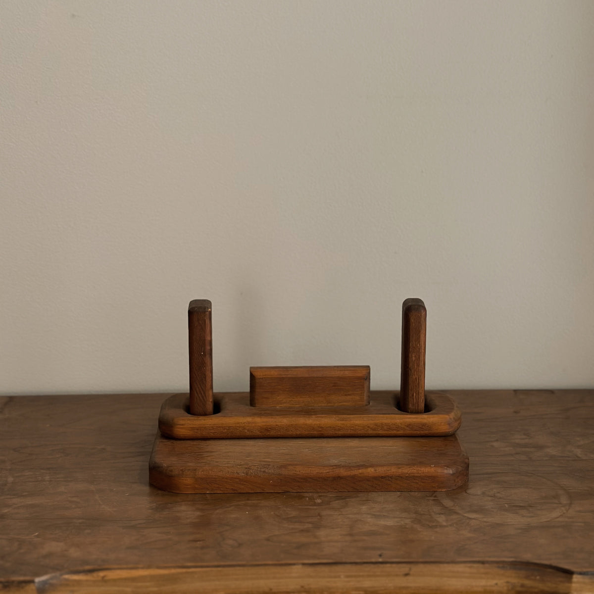 Mid-Century Wooden Flat Napkin Holder | Vintage