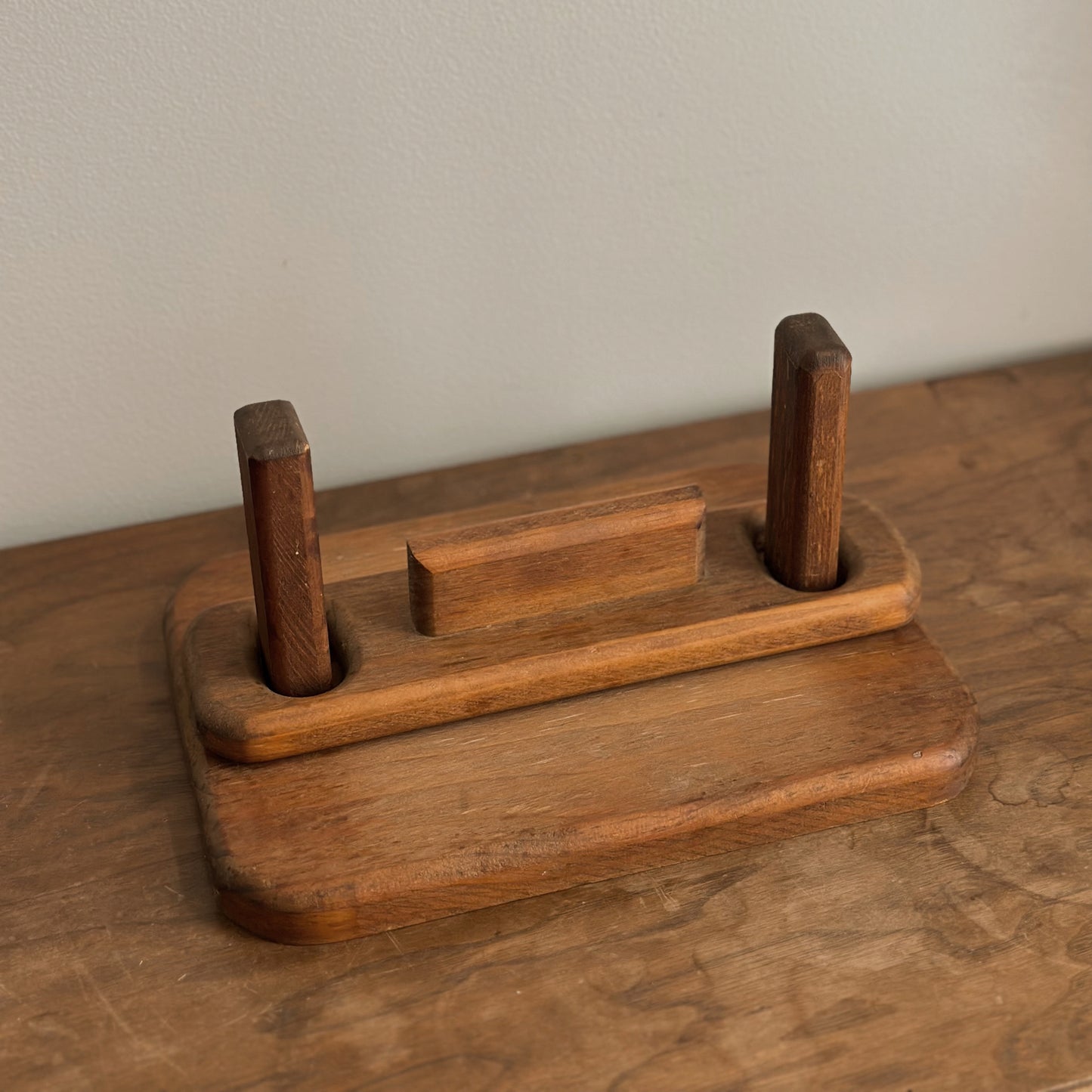 Mid-Century Wooden Flat Napkin Holder | Vintage