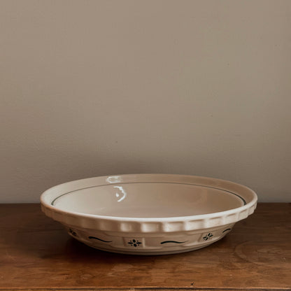 Longaberger Pottery 10" Woven Traditions Heritage Green Pie Baking Plate | Vintage