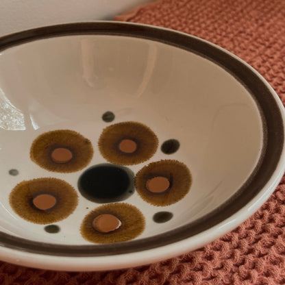 1970s Japanese Stoneware Bullseye Pattern Bowl | Vintage