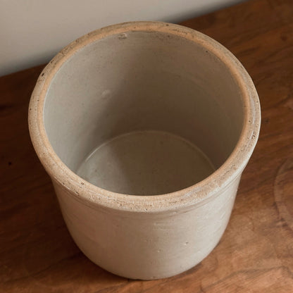 Oatmeal Stoneware Utensil Crock | Vintage
