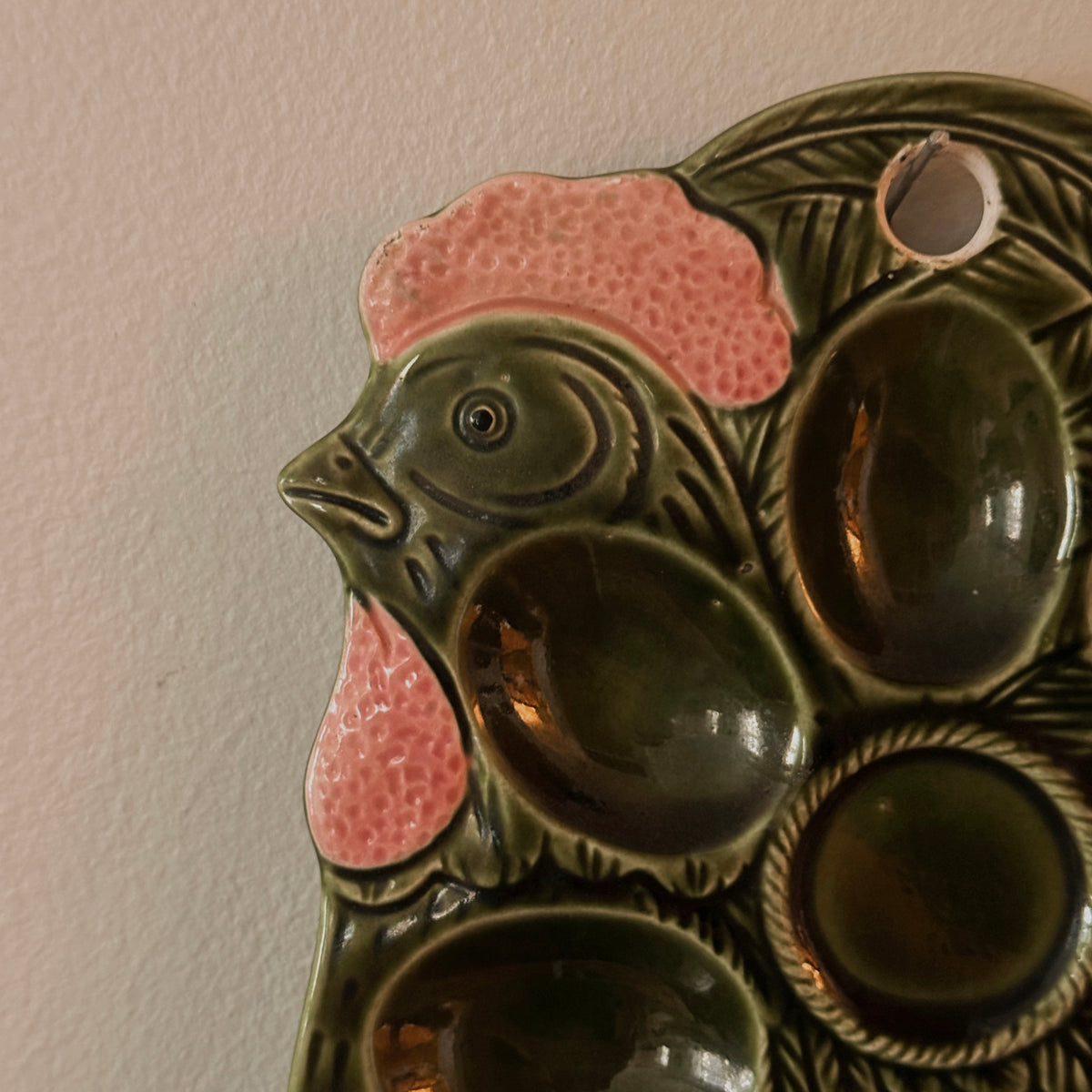 Ceramic Rooster Deviled Egg Platter | Vintage