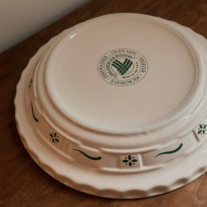 Longaberger Pottery 10" Woven Traditions Heritage Green Pie Baking Plate | Vintage