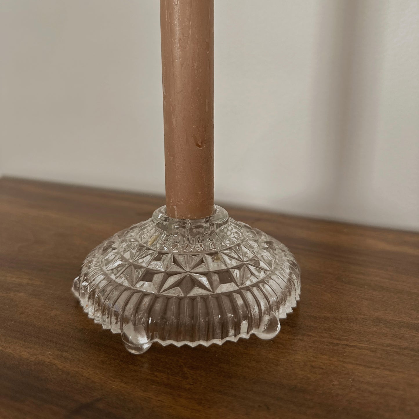 Vintage Pressed Glass Candlestick