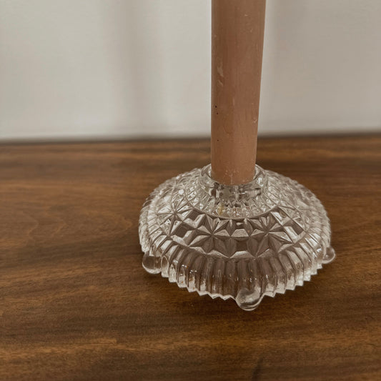 Vintage Pressed Glass Candlestick