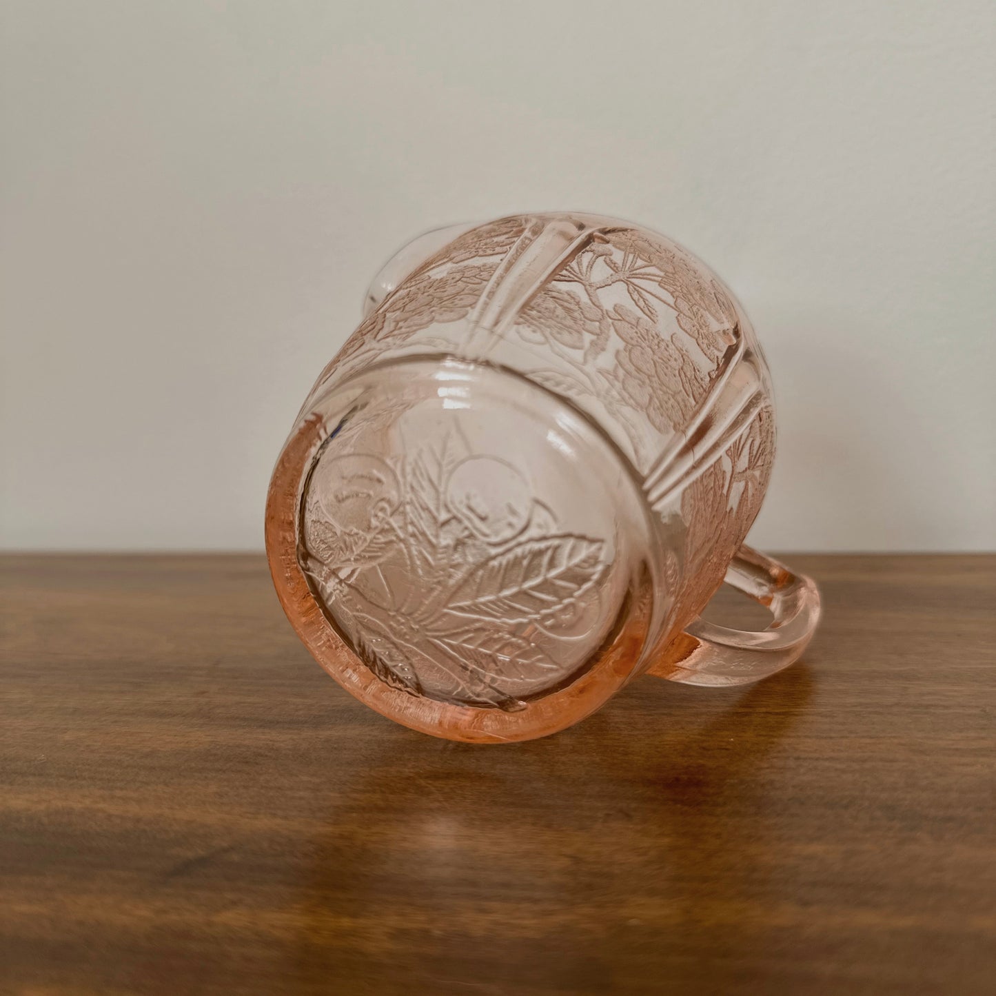 Vintage Pink Glass Creamer Pitcher