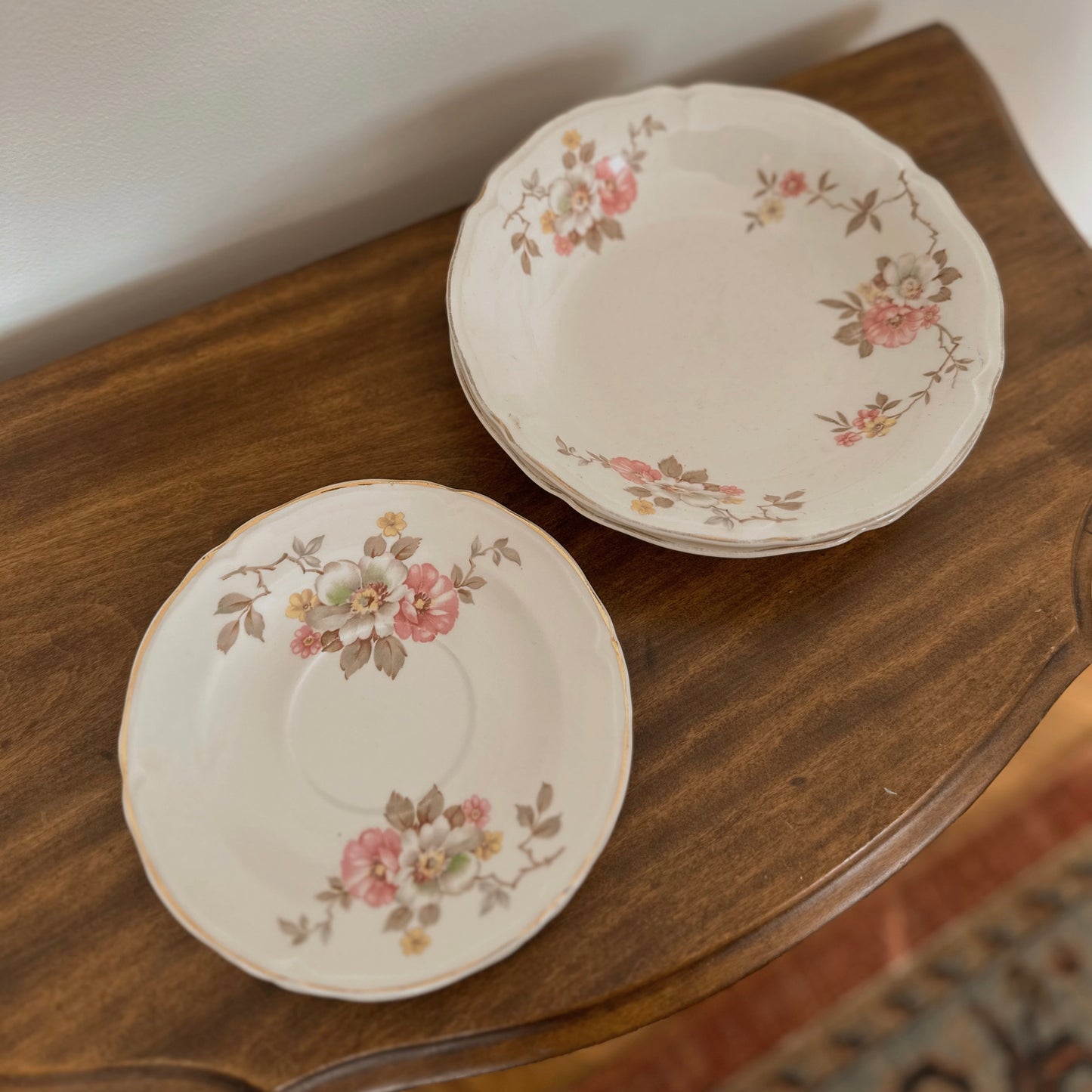 Vintage Edwin M. Knowles Floral Transferware