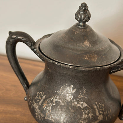The Wallace Bro’s Floral Repoussé Set | Sugar & Creamer