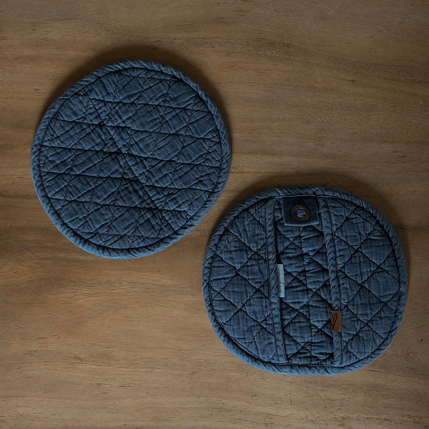 Quilted Denim Pot Holders | Set of Two