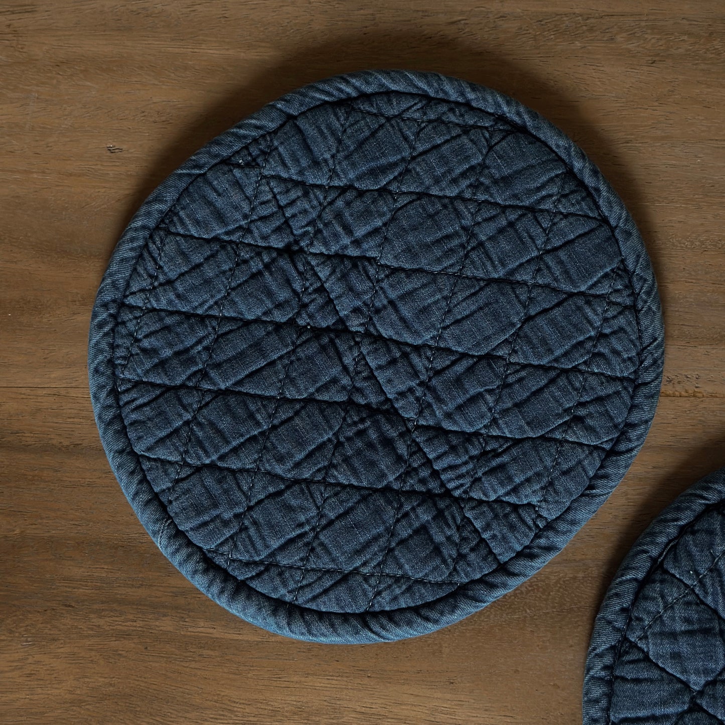 Quilted Denim Pot Holders | Set of Two