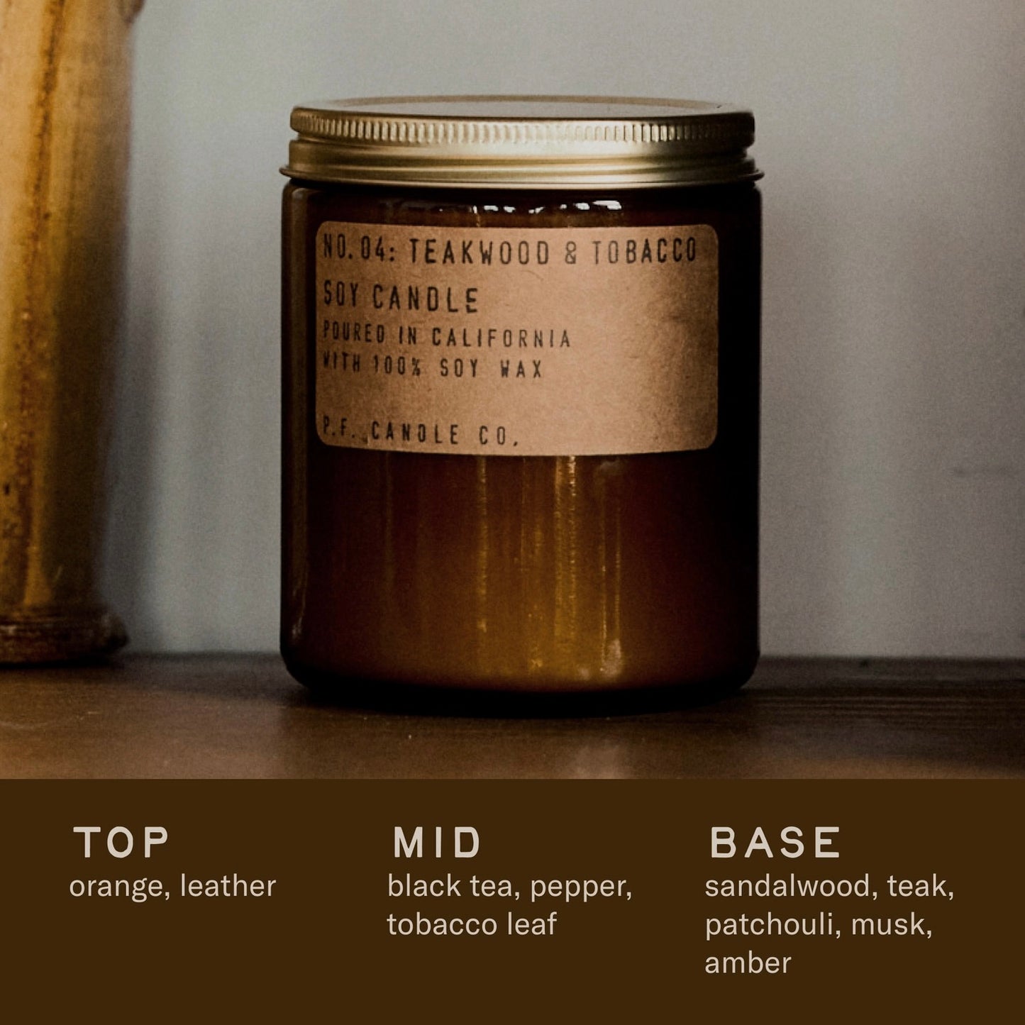 Teakwood & Tobacco Soy Candle | PF Candle Co