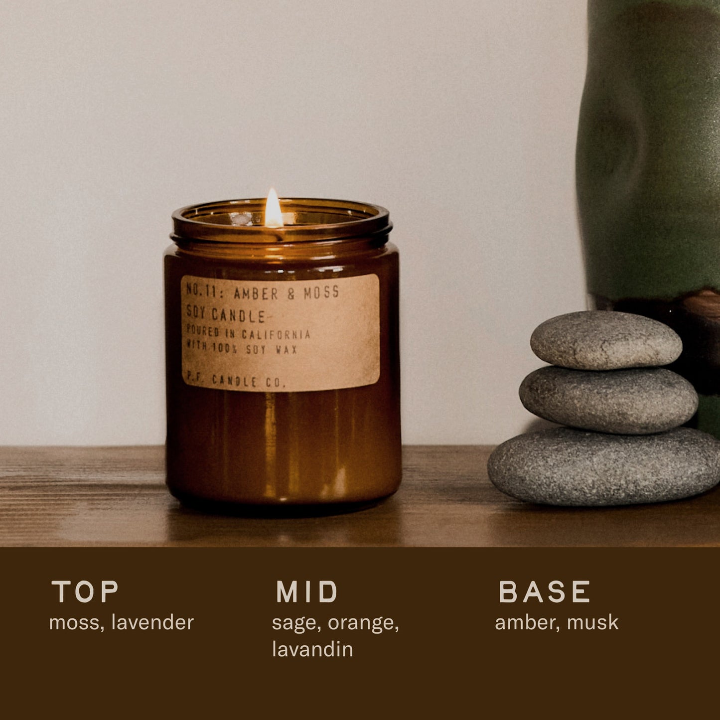 Amber & Moss Soy Candle | PF Candle Co