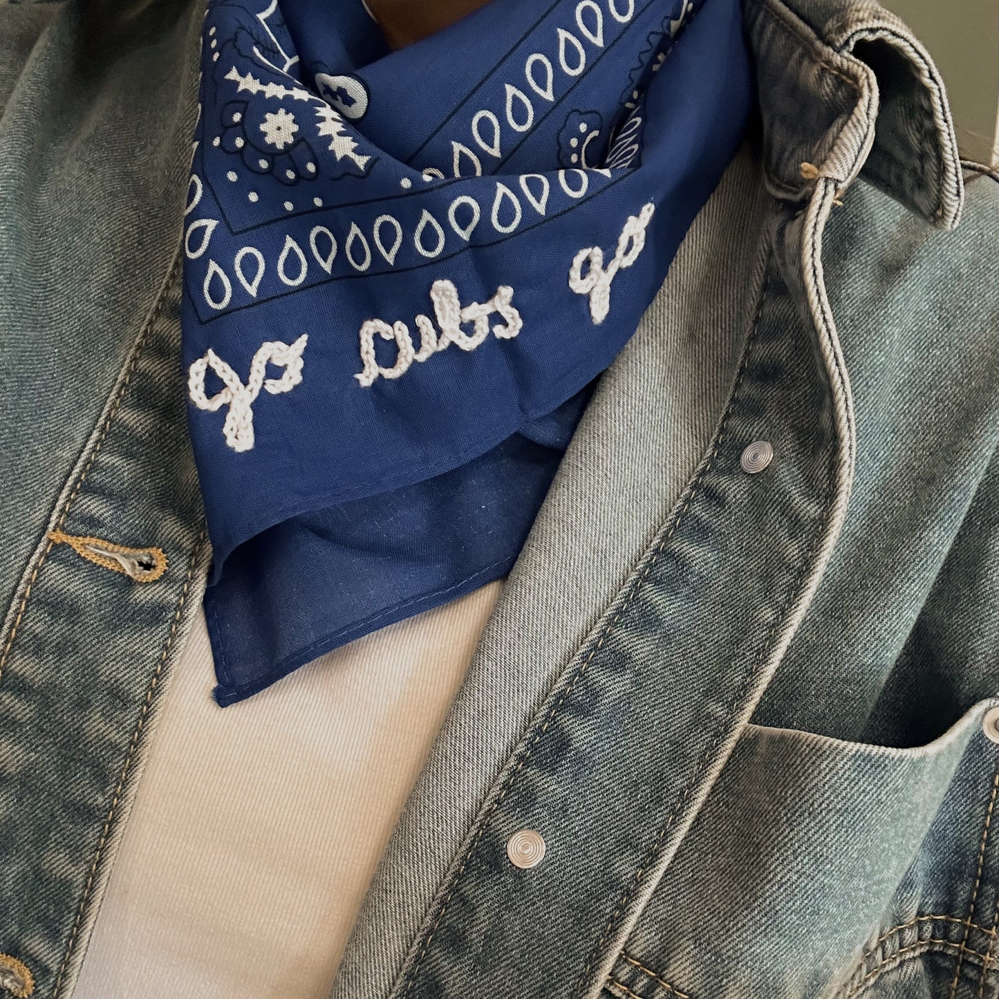 Custom Chain Stitched Bandana | READ DESCRIPTION