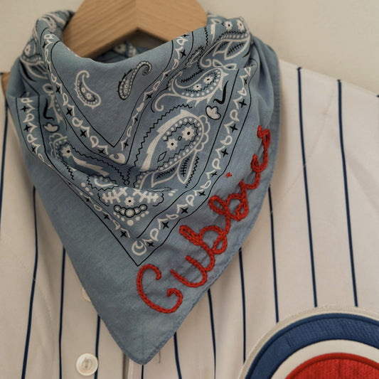 The "Cubbies" Chain Stitch Bandana | 100% Cotton