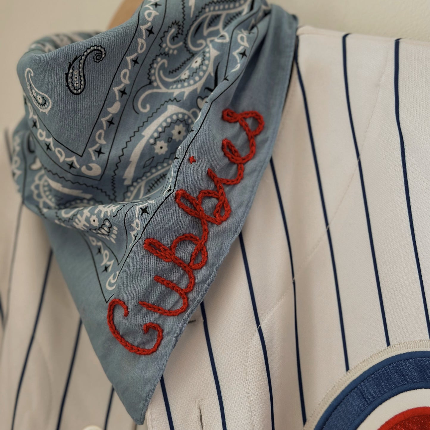 The "Cubbies" Chain Stitch Bandana | 100% Cotton