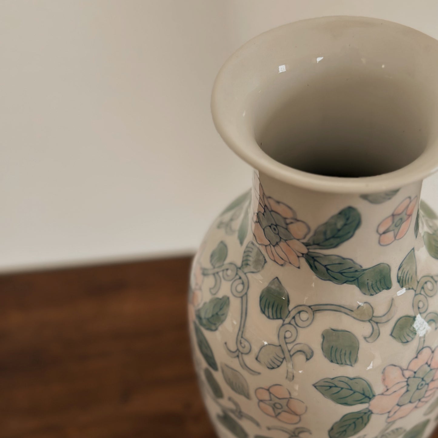 Vintage Pastel Floral Porcelain Vase