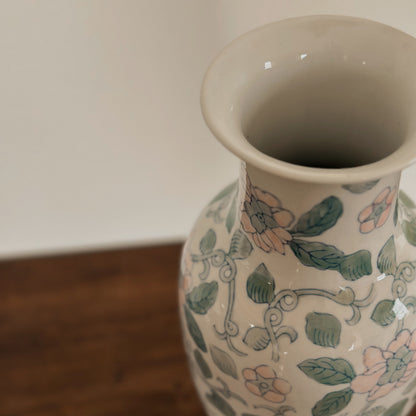 Vintage Pastel Floral Porcelain Vase