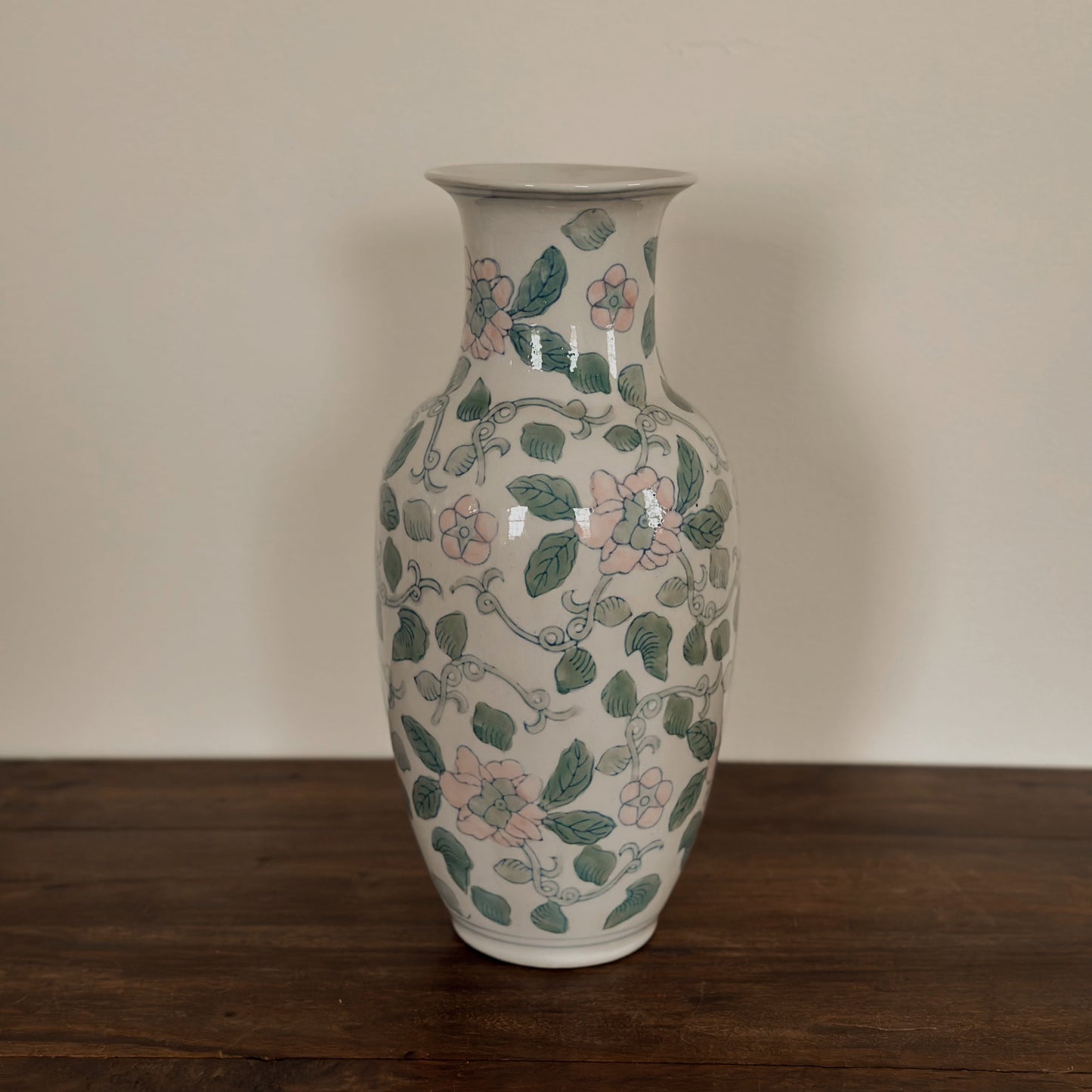 Vintage Pastel Floral Porcelain Vase