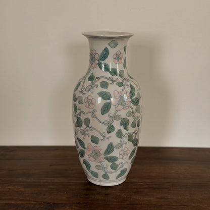 Vintage Pastel Floral Porcelain Vase