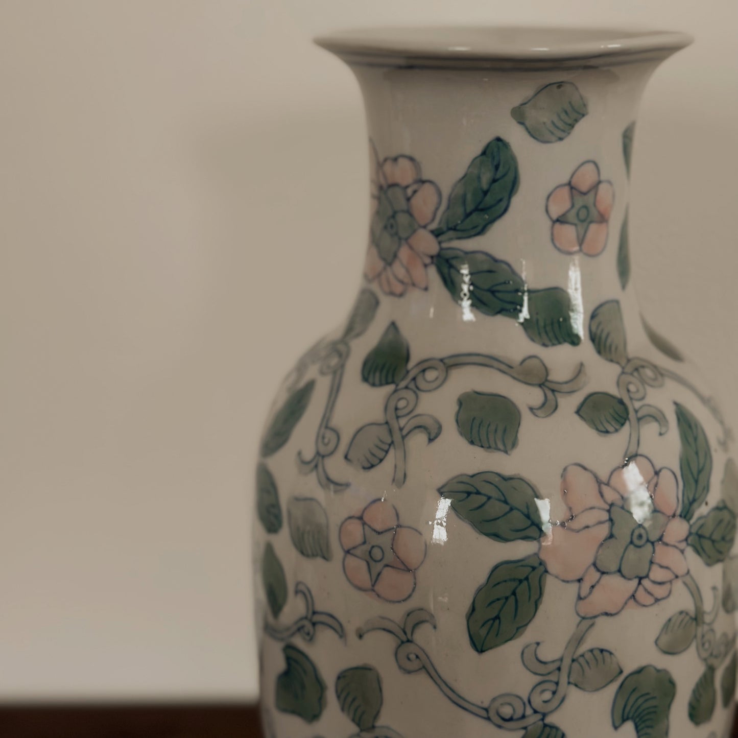 Vintage Pastel Floral Porcelain Vase