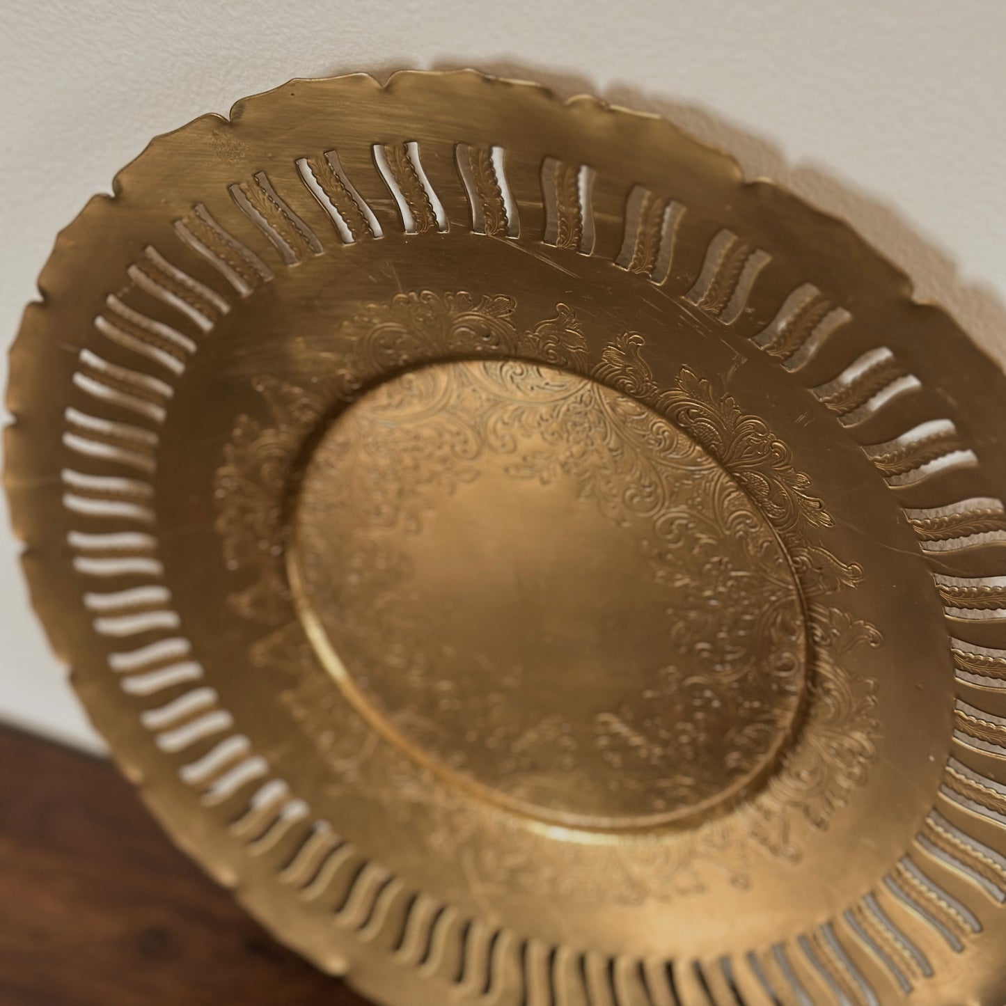 Vintage Wm. A. Rogers Pierced Brass Tray