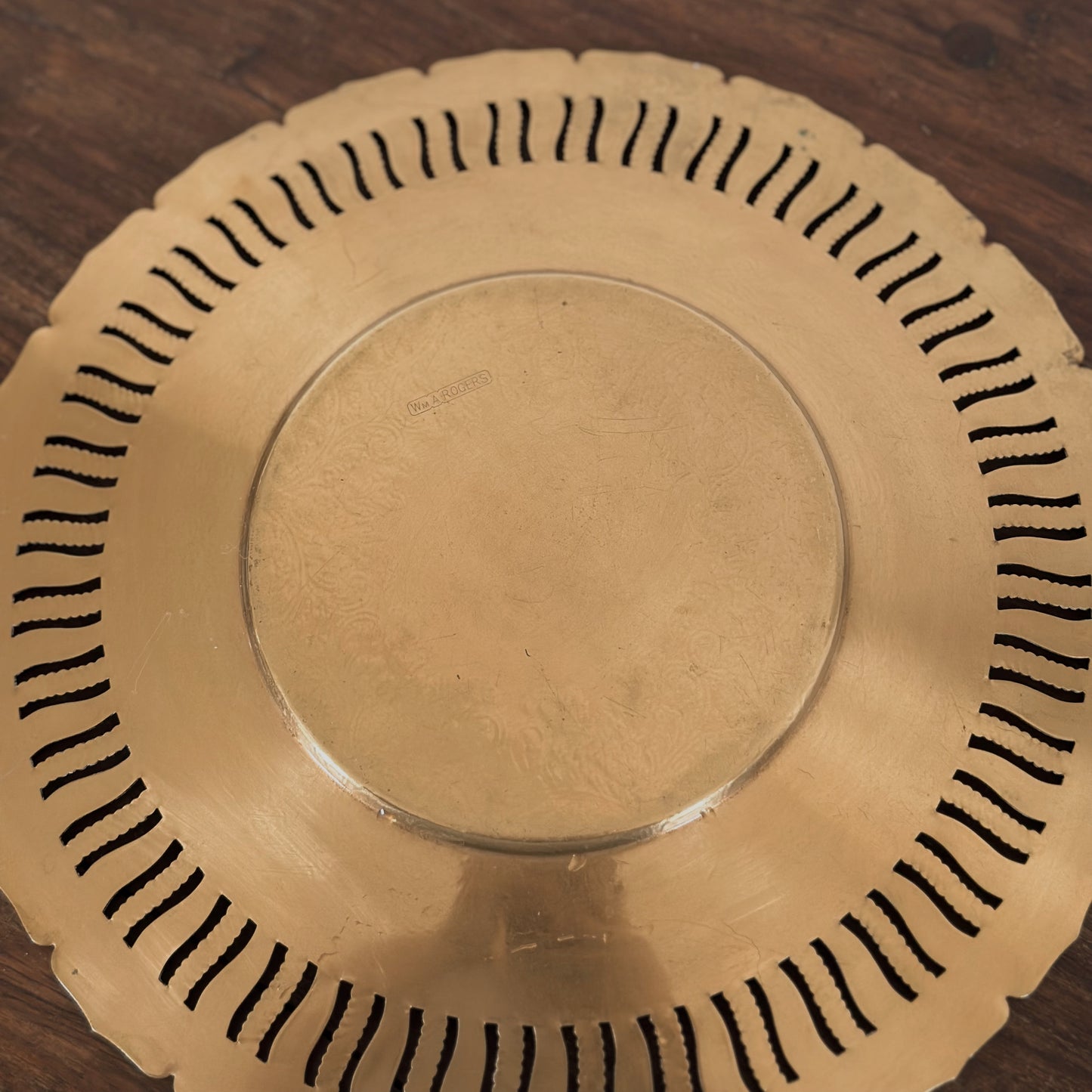 Vintage Wm. A. Rogers Pierced Brass Tray