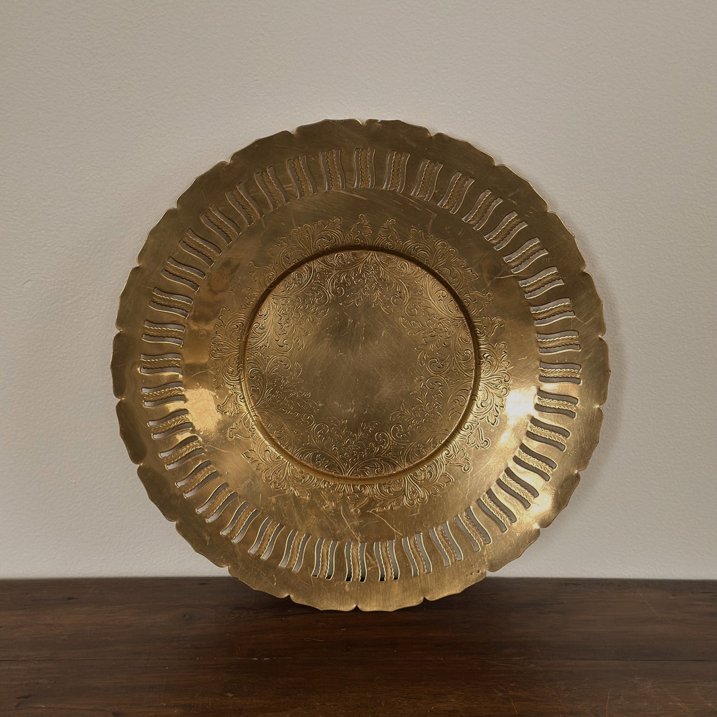 Vintage Wm. A. Rogers Pierced Brass Tray