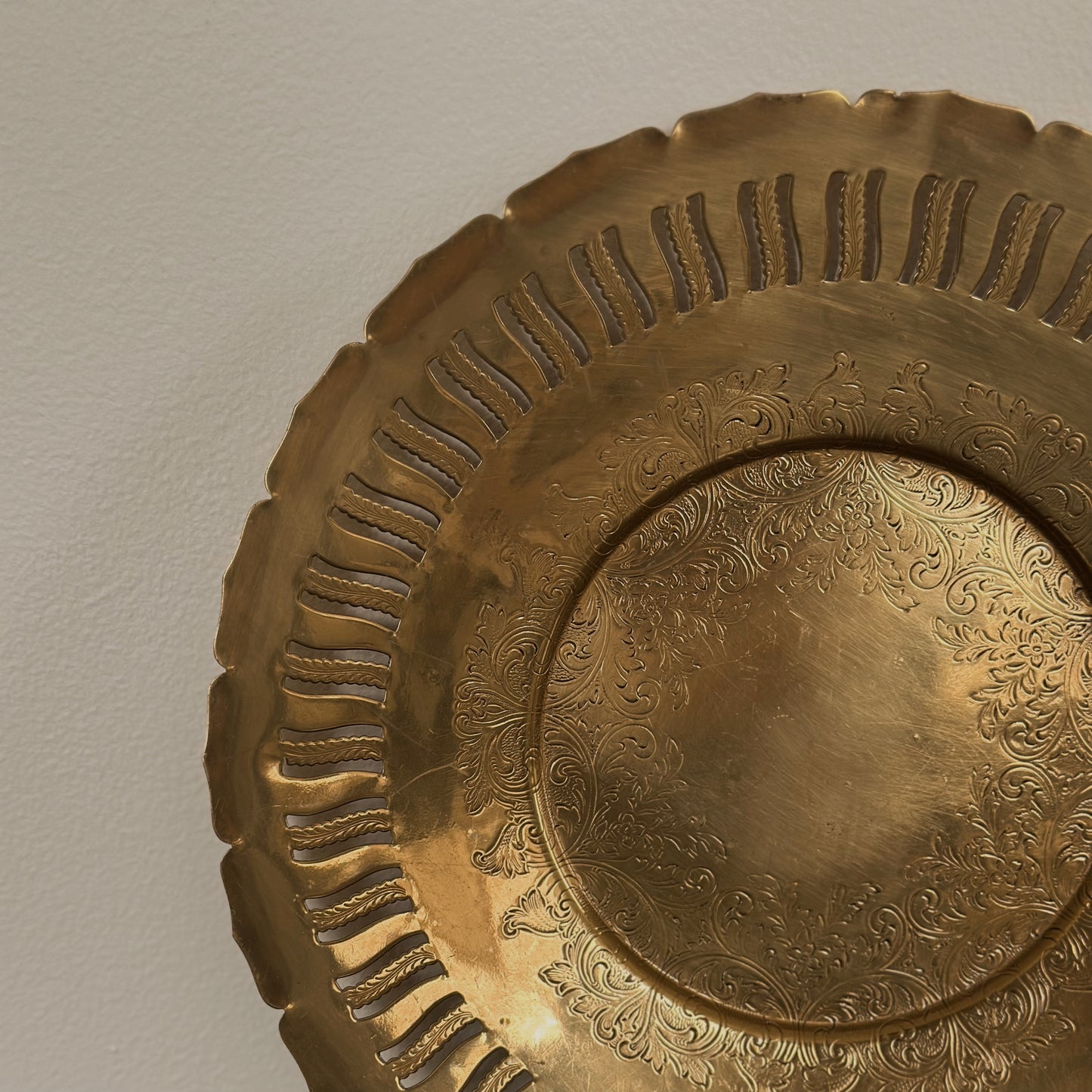 Vintage Wm. A. Rogers Pierced Brass Tray